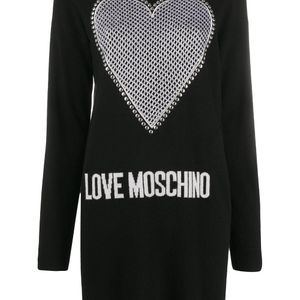 Love Moschino ハートトリム ニットドレス ブラック