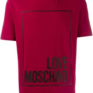 メンズ Love Moschino ロゴ Tシャツ レッド