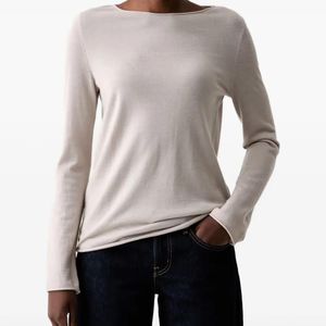 Marc O' Polo White Boat-Neck Long-Sleeve Sweater