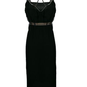 N°21 Embellished Sheer Overlay Dress ブラック