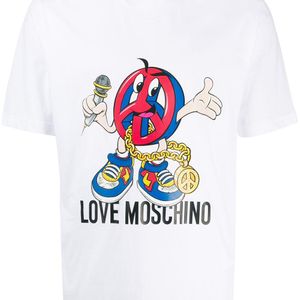 メンズ Love Moschino ロゴ Tシャツ ホワイト