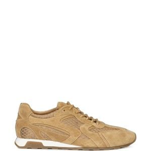 Ash Natural Mesh-Panelled Round-Toe Low-Top Sneakers