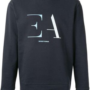 メンズ Emporio Armani ロゴ セーター ブルー