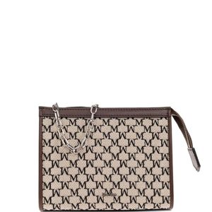 Max Mara White Monogram-Pattern Clutch Bag