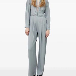 IRO Blue Cinnie Pleated Jumpsuit