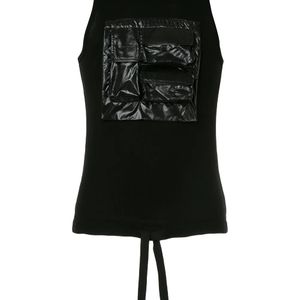 TAKAHIROMIYASHITA The Soloist Black Contrast Patch Vest Top for men