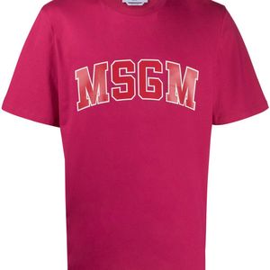 メンズ MSGM ロゴ Tシャツ ピンク