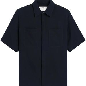 AMI Blue Short Sleeve Classic Shirt for men