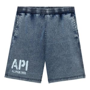 Alpha Industries Blue Denim Shorts for men