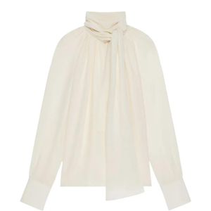 Givenchy White Blouse À Col Noué