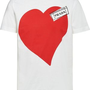 T-shirt con stampa di Prada in Bianco da Uomo