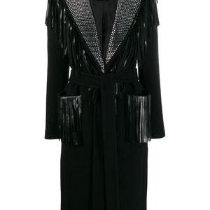Manteau frangé à ornements Philipp Plein en coloris Noir