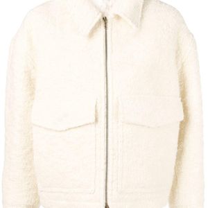 Veste zippée texturée AMI en coloris Blanc