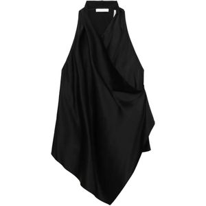 Helmut Lang Black Halterneck Silk Top