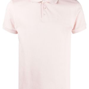 メンズ Saint Laurent ロゴ ポロシャツ ピンク