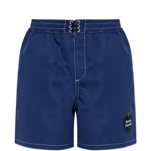 KENZO Blue Sounds Logo-Print Swim Shorts for men