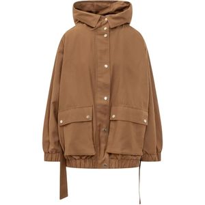 OOF WEAR Brown Hooded Waxed-Cotton Parka