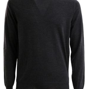 Zanone Black Round-Neck Long-Sleeve Sweater for men