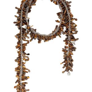 Dries Van Noten Brown 'Embroidered Scarf' Necklace