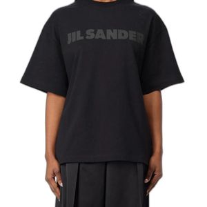 Jil Sander Black Cotton Boxy Fit T-Shirts Polos