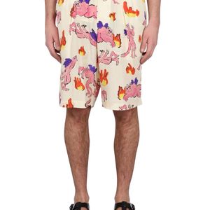Marni Red Bermuda Shorts With Print for men