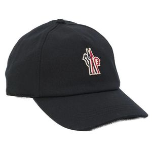 Moncler Black Cotton Baseball Cap for men