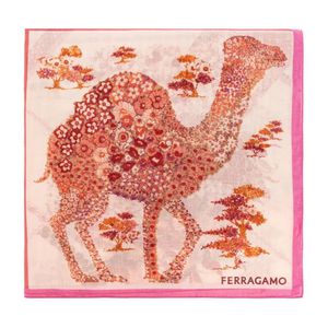 Ferragamo Pink Animal Print Shawl