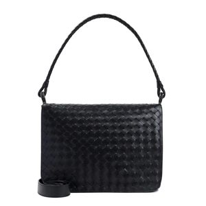 Bottega Veneta Black Swing Leather Messenger Bag for men
