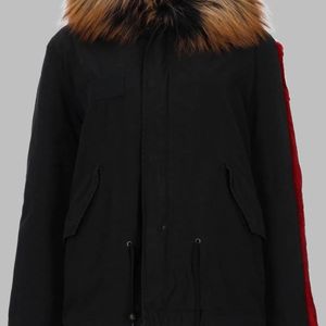 MR & MRS Black Mr & Mrs Italy Parka Con Inserti
