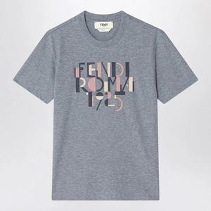 Fendi Grey Cotton T-Shirt