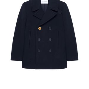 Givenchy Blue Wool Caban Coat for men