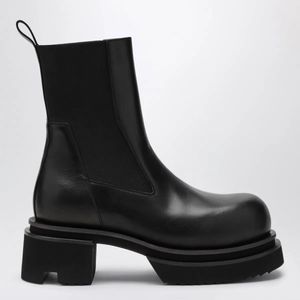 Rick Owens Black Bogun Leather Boots for men