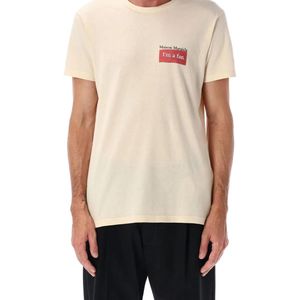 Maison Margiela White Overdyed Cotton I'M A Fan T-Shirt for men