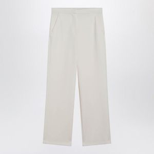 Max Mara White Ivory Straightleg Trousers