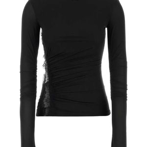 Blumarine Black Maglia Jersey Lacci