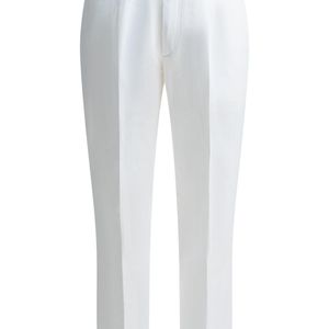 Zegna White Tailored Cotton Linen Pants