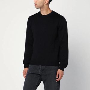 Roberto Collina Black Crew Neck Wool Sweater for men