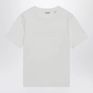 Burberry White T-Shirt With Embroidered Logo