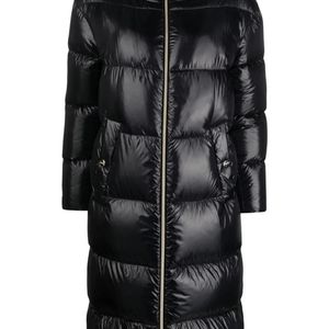 Herno Black Padded Zip Up Long Coat