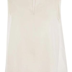 Fabiana Filippi Natural Linen Sleeveless Top