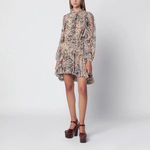 Etro Ruffle Dress With Multicolour Print