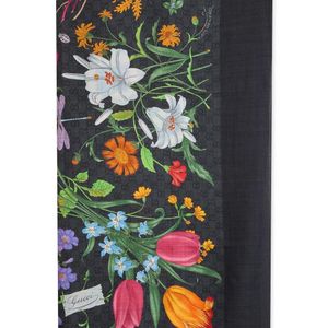 Gucci Grey Printed Scarf