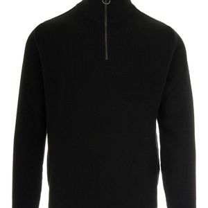 Paul & Shark Black Paul & Shark Maglia Mezza Zip A Costine for men