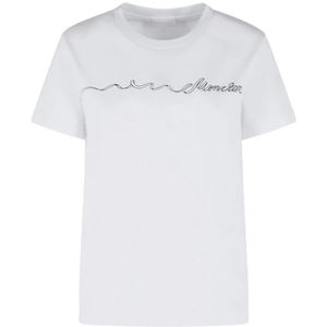 Moncler White Logo Cotton T-Shirt
