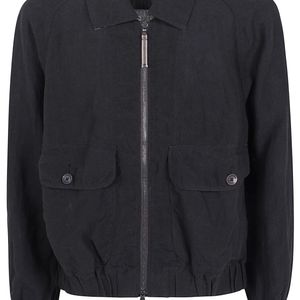 Ziggy Chen Black Puppytooth Cropped Aviator Jacket for men