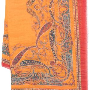 Etro Orange Printed Scarf
