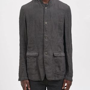 Poeme Bohemien Grey Unlined Linen Jacket for men