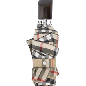 Burberry Metallic Check Print Umbrella