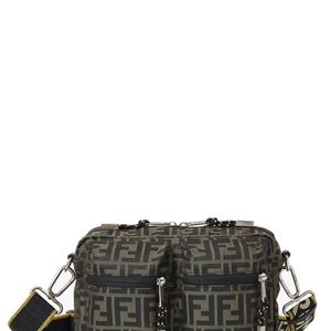 Fendi Black Super Light Ff Zucca Fabric Camera Case for men