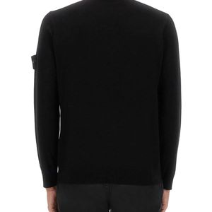Stone Island Black Virgin Wool Crew-Neck Sweater for men